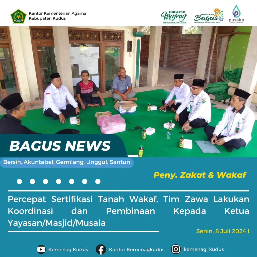 Percepat Sertifikasi Tanah Wakaf, Tim Zawa Lakukan Koordinasi dan Pembinaan kepada Ketua Yayasan/Masjid/Musala