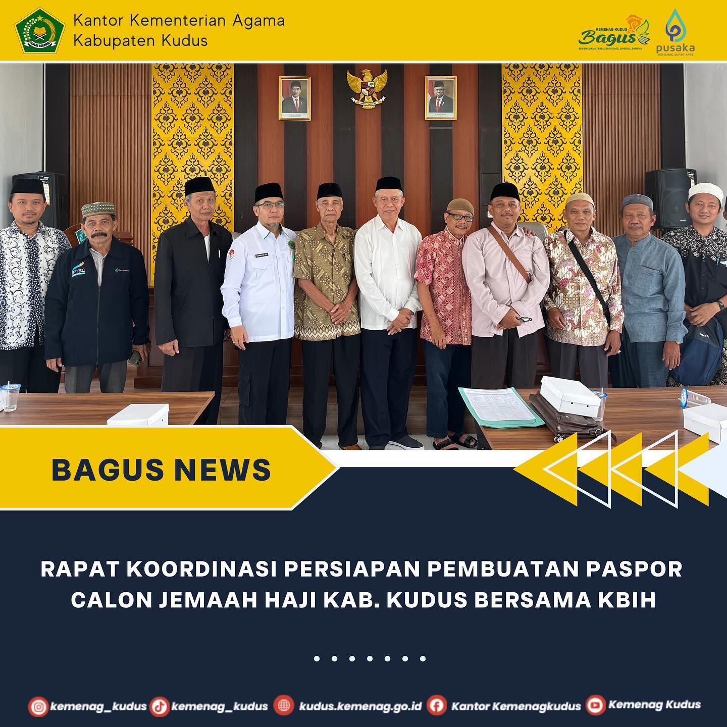 Rakor Persiapan Pembuatan Paspor Calon Jemaah Haji Kab. Kudus Bersama KBIH