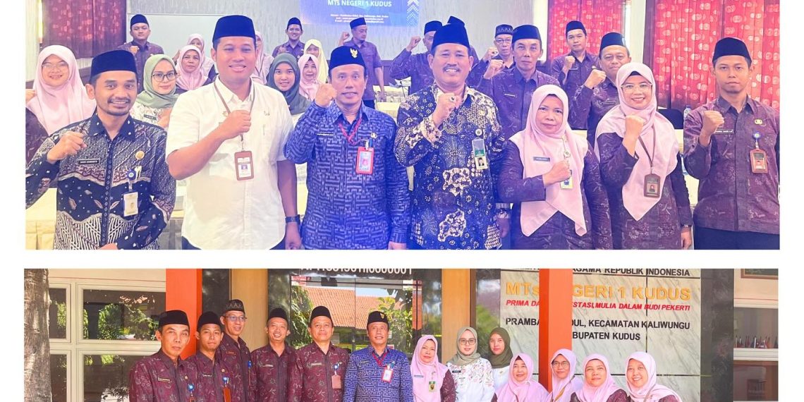 Kakankemenag Dampingi Tim Asesor Lakukan Akreditasi Perpustakaan MTs Negeri 1 Kudus