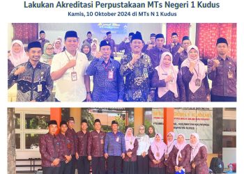 Kakankemenag Dampingi Tim Asesor Lakukan Akreditasi Perpustakaan MTs Negeri 1 Kudus