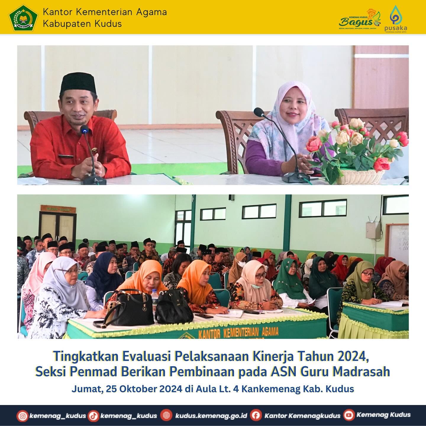 Tingkatkan Evaluasi Pelaksanaan Kinerja Tahun 2024, Seksi Penmad Berikan Pembinaan pada ASN Guru Madrasah