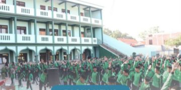 700 Siswa MA NU Ibtidaul Falah Ikuti Senam Masal dan Bersih Lingkungan
