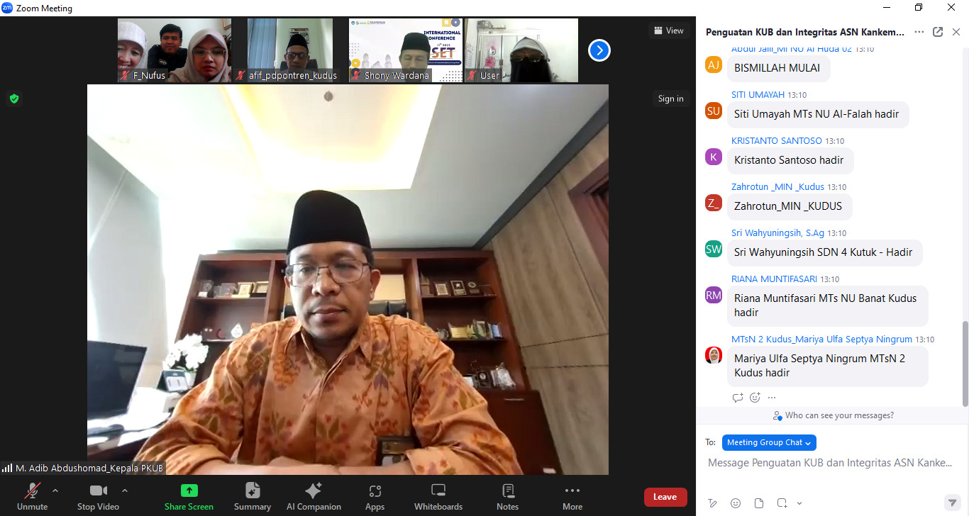 Kemenag Kudus Gelar Acara Penguatan Kerukunan Umat Beragama Secara Daring